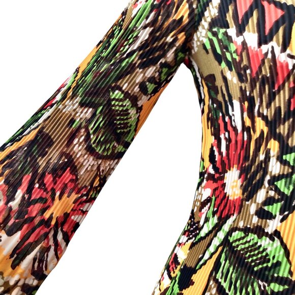 Signature Larry Levine Womens Size S Botanical Accordion Pleated Necklace Top - Picture 5 of 10